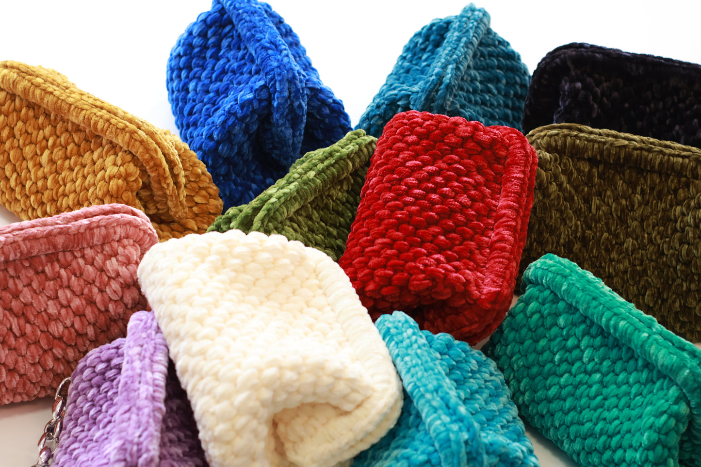 Handmade Velvet Crochet Clutch – Red Elegant Evening Bag | Aunty Woven