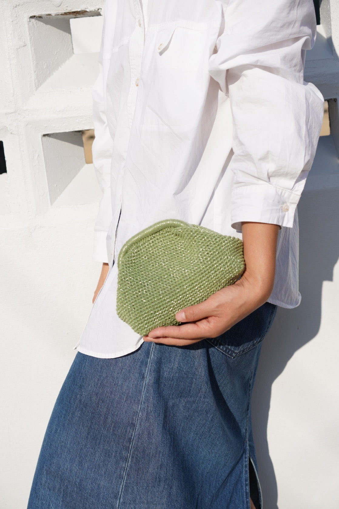 Mini Woven Wallet in Shiny Black | Aunty Woven