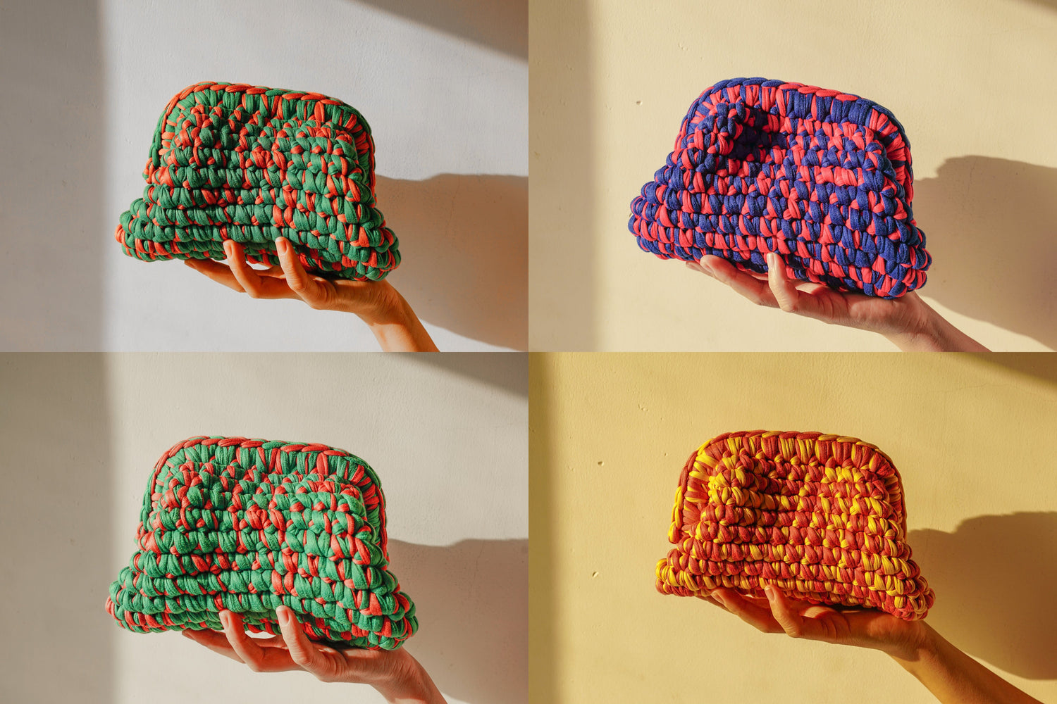 Cotton Yarn Crochet Clutch Bag