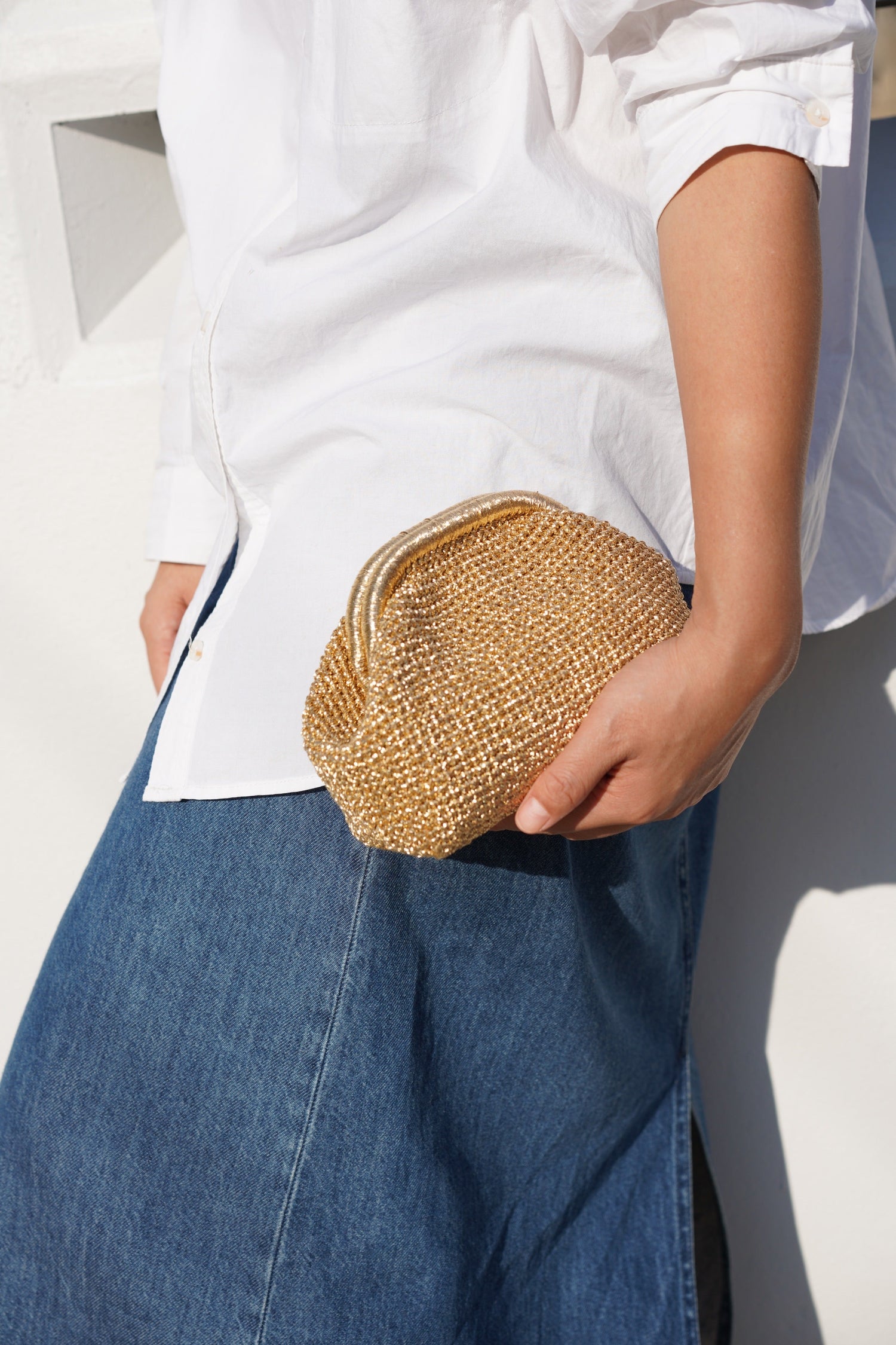 Metallic Yarn Mini Woven Wallet Collection