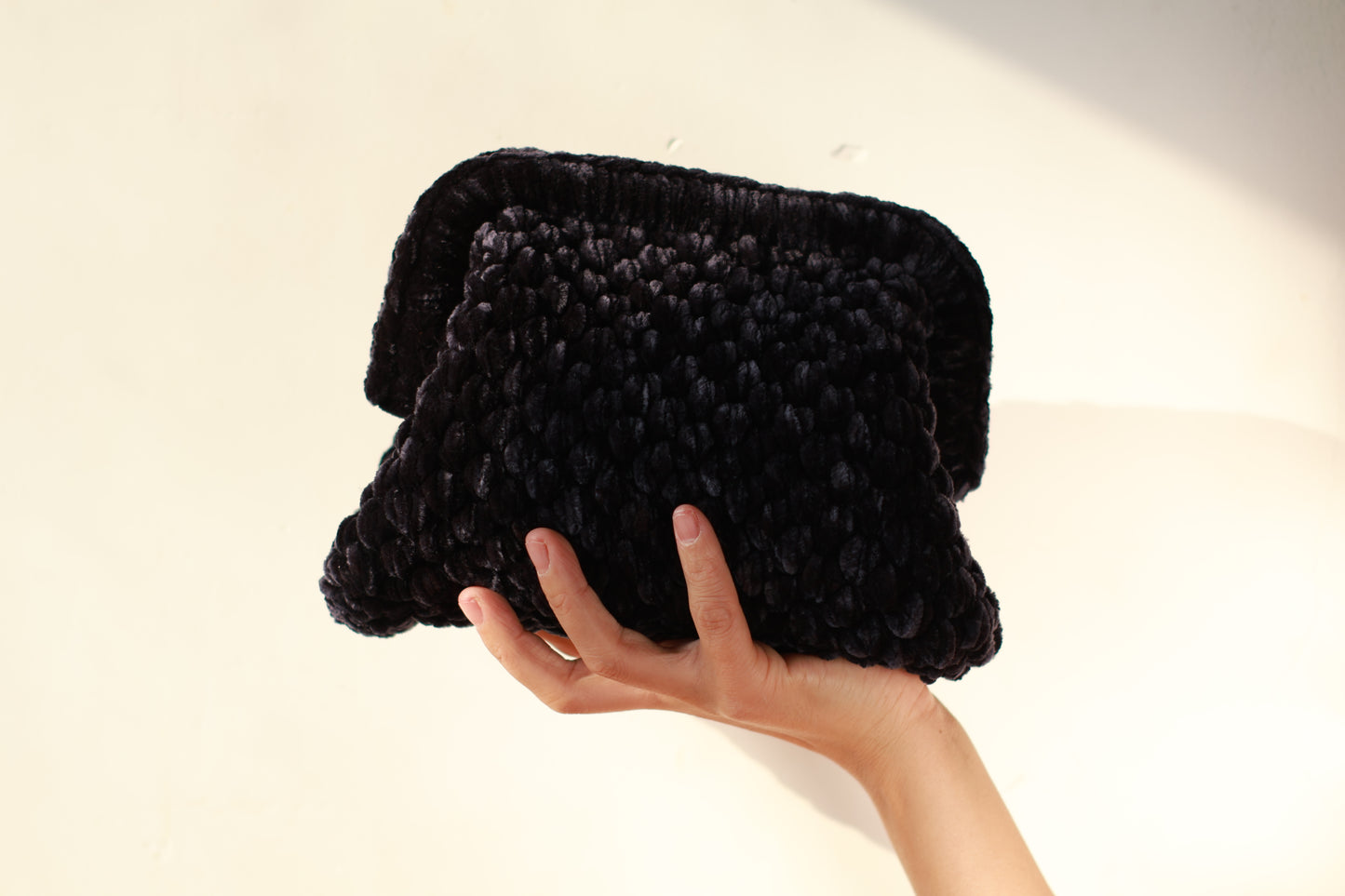 Velvet Crochet Clutch Dark - Aunty