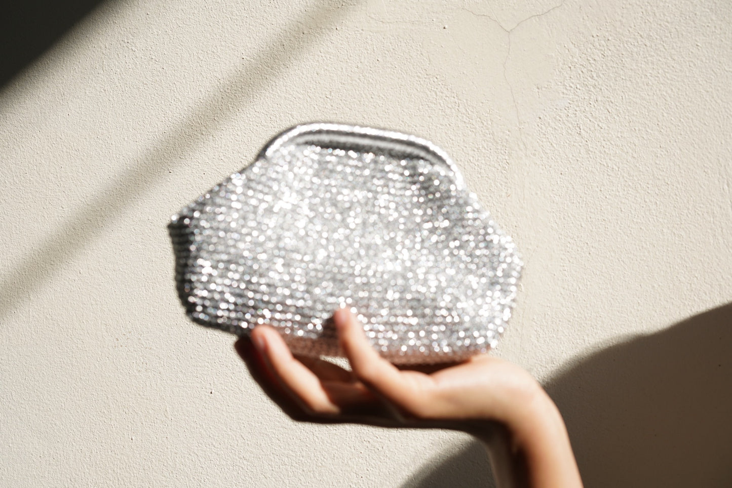 Mini Woven Wallet in Premium Silver | Aunty Woven