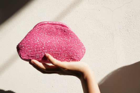 Mini Woven Wallet in Rose Red | Aunty Woven