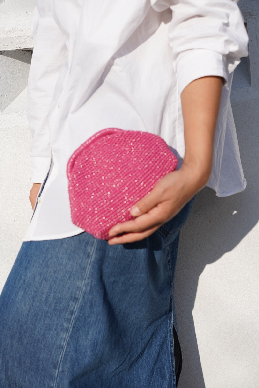 Mini Woven Wallet in Rose Red | Aunty Woven