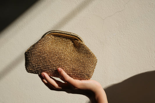 Mini Woven Wallet in Vintage Gold | Aunty Woven
